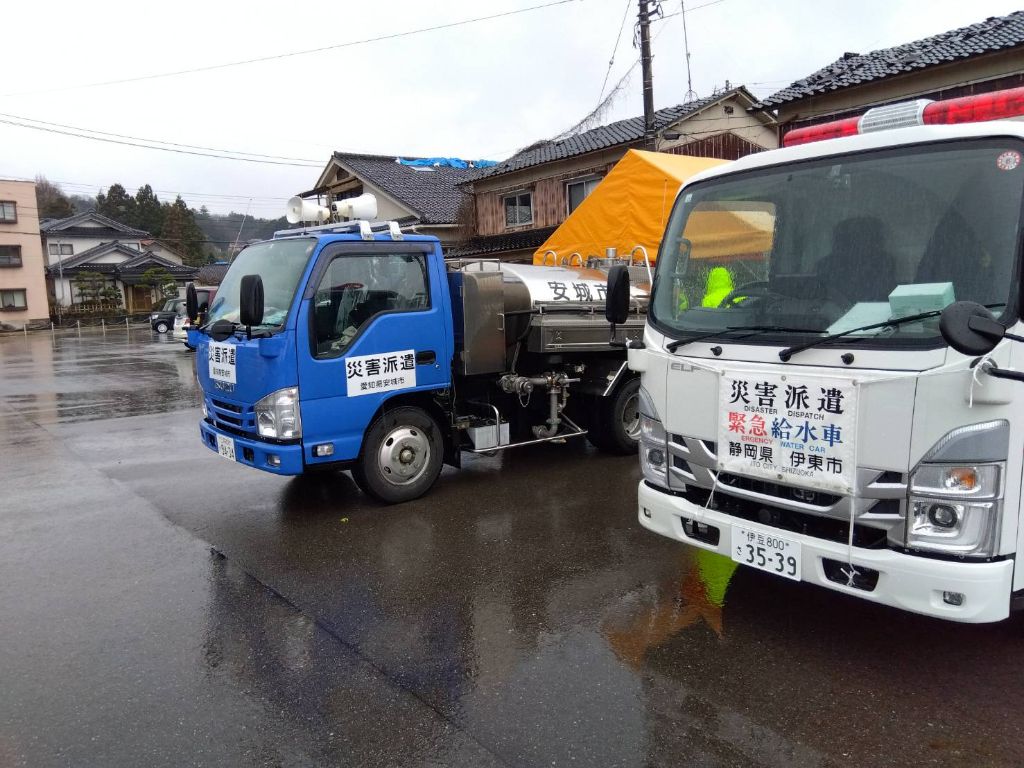 給水活動の様子(和倉温泉お祭り会館)