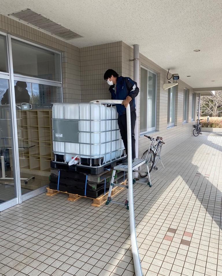 浜野介護医療院での給水活動