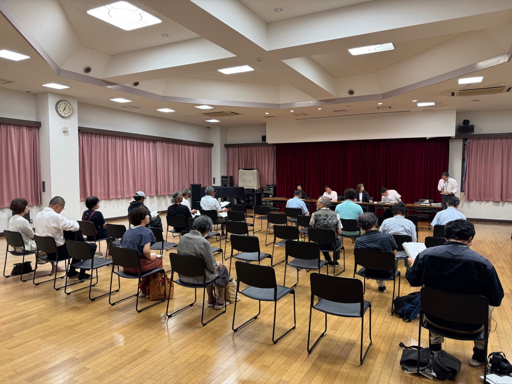対島地区再編に伴う池区住民説明会の様子