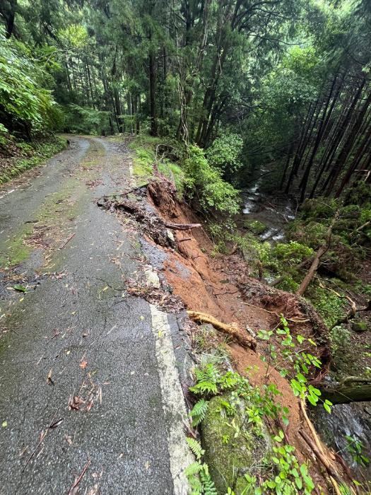林道大平線の崩落状況